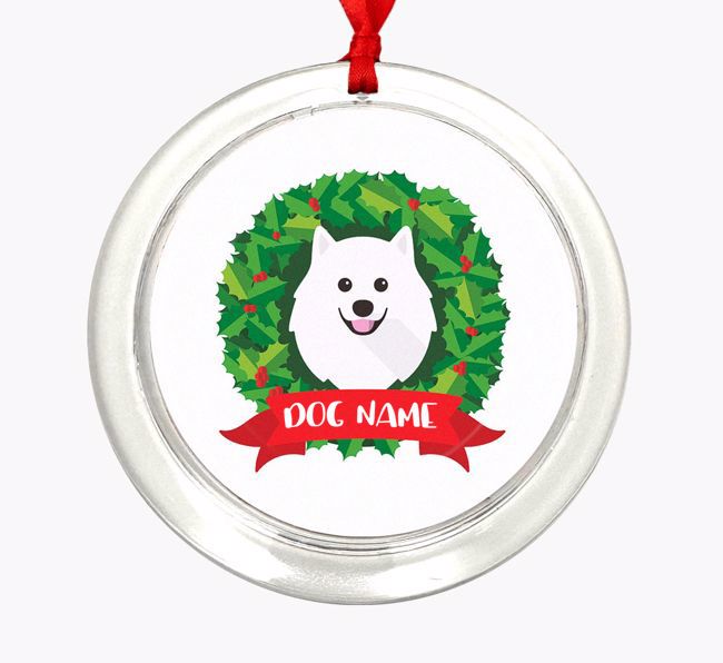 'Wreath' - Personalized {breedFullName} Christmas Decoration